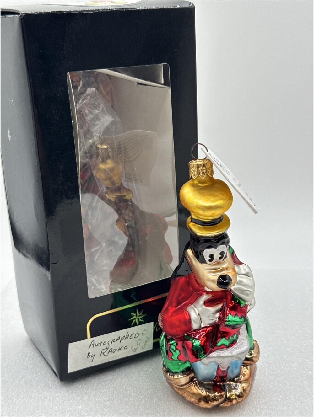 1996 Christopher Radko Autographed “A Goofy Surprise” Disney Ornament Signed